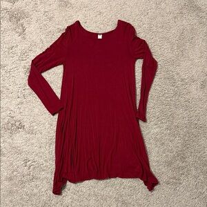 Old Navy Red Long Sleeve Dress Medium